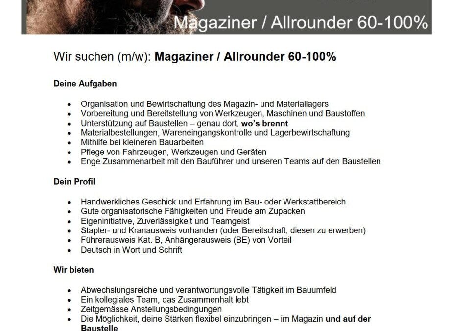 Magaziner / Allrounder 60-100%