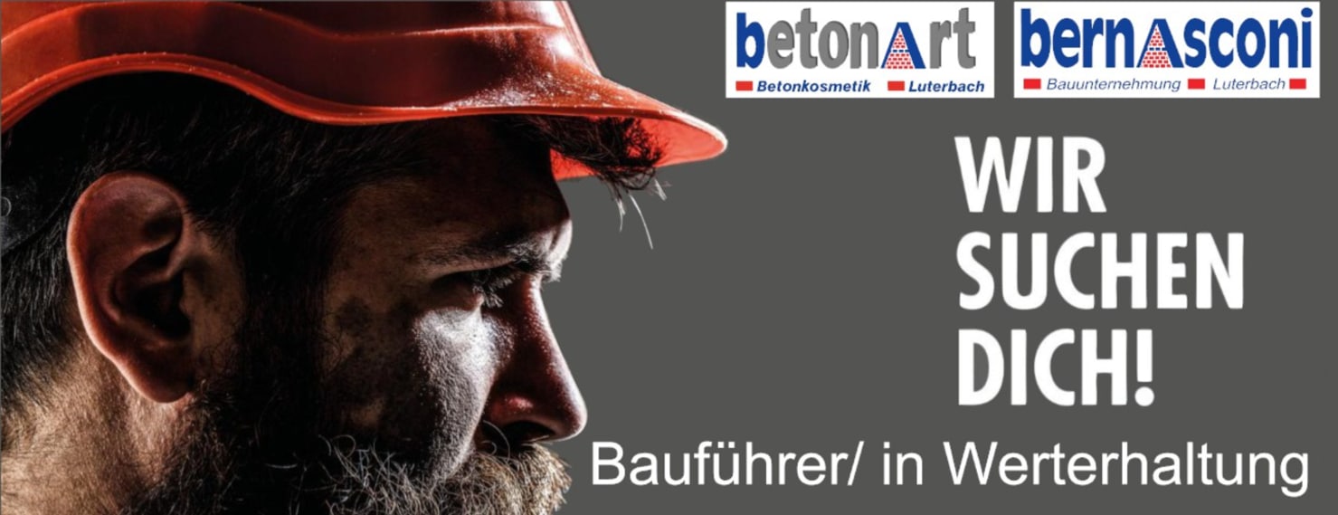 Stellenanzeige: Bauleiter/in in Werterhaltung gesucht bei BetonArt Bernasconi, Luterbach. Wir suchen dich!