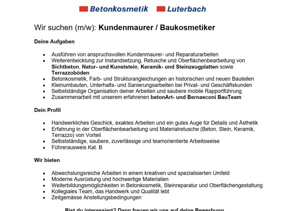 Bauprofi mit Auge fürs Detail?